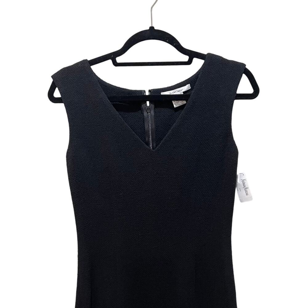 Susan Lazar Vintage Wool Sleeveless Dress Black Size 4 New - Picture 3 of 7